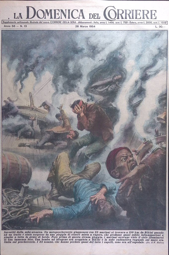 Copertina Domenica del Corriere nr. 13 del 1954 Nube Atomica …