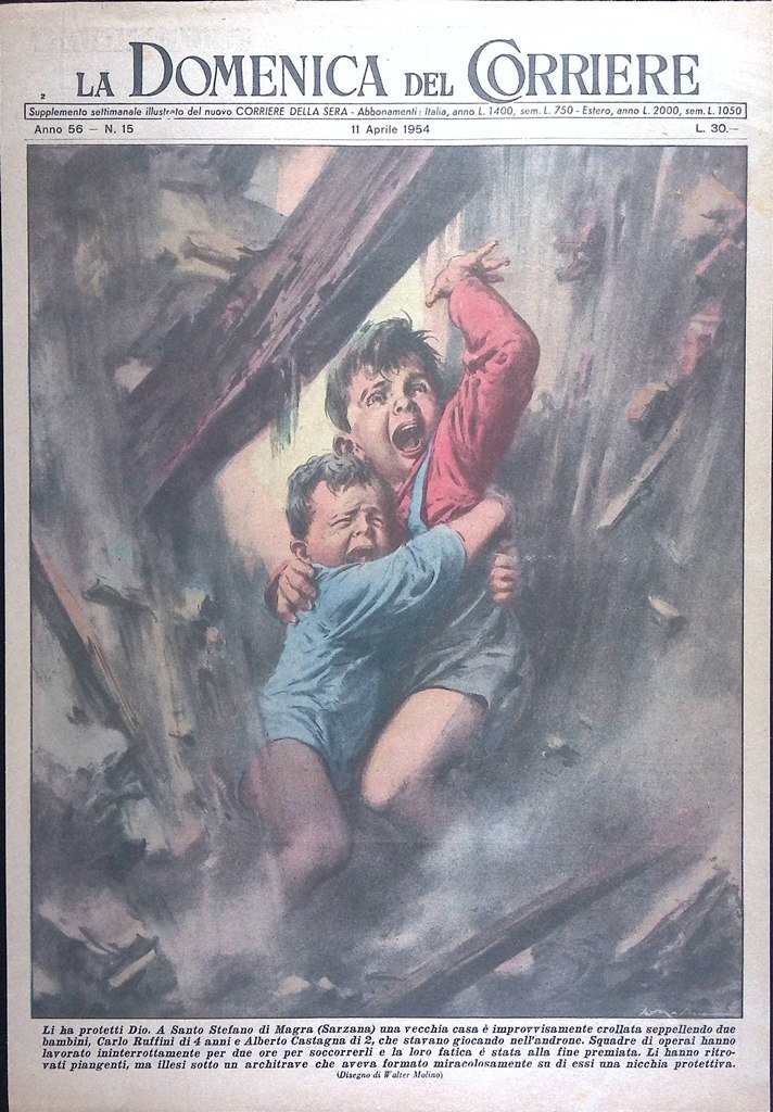 Copertina Domenica del Corriere nr. 15 del 1954 Santo Stefano …