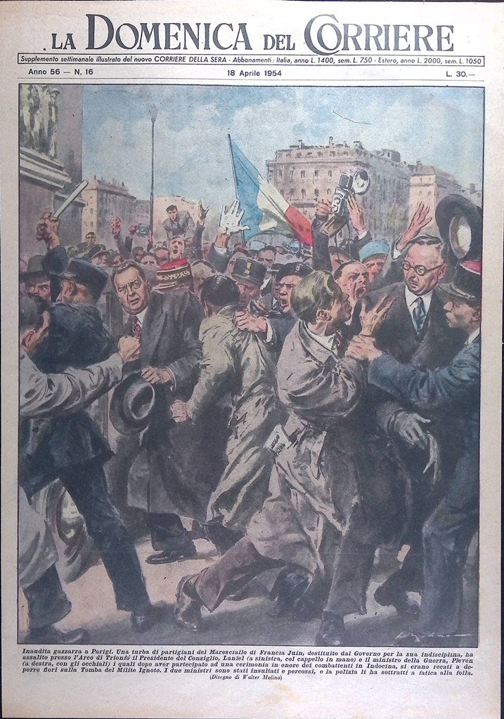 Copertina Domenica del Corriere nr. 16 del 1954 Parigi Juin …