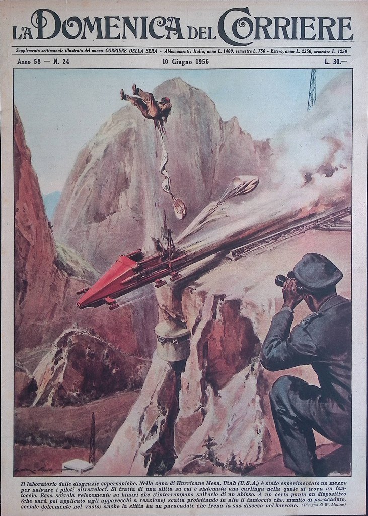 Copertina Domenica del Corriere nr. 24 del 1956 Hurricane Mesa …