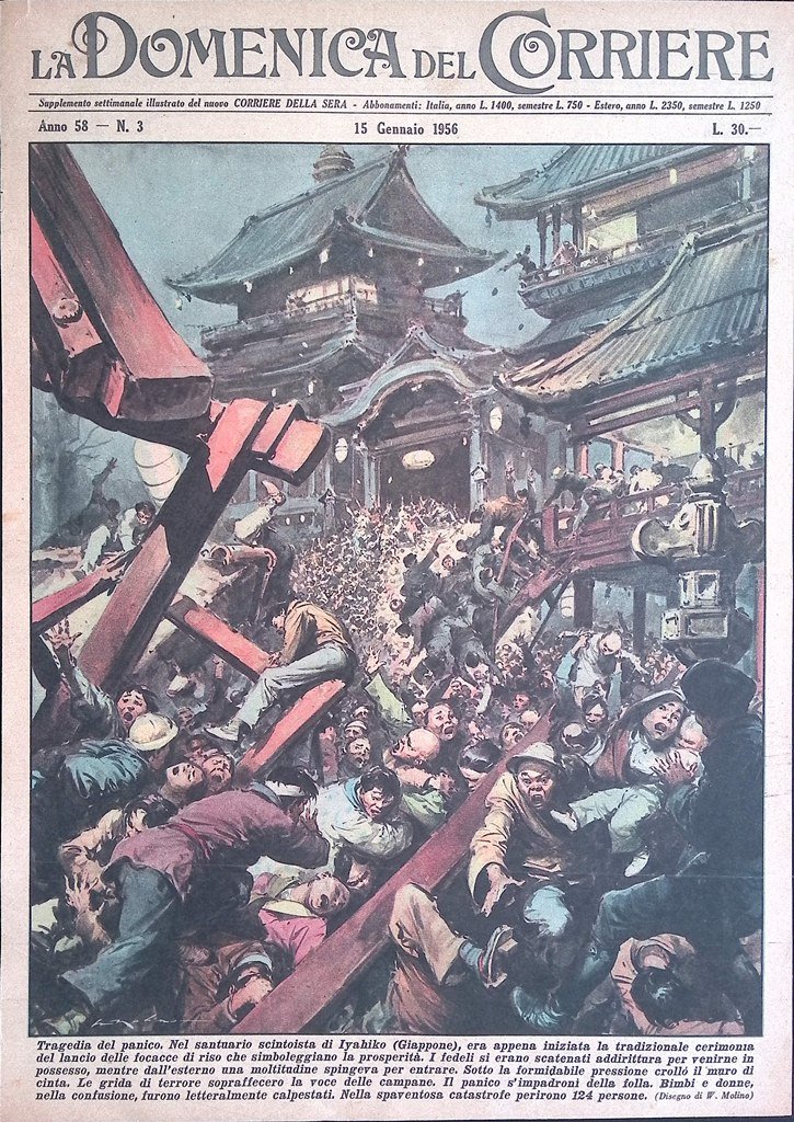 Copertina Domenica del Corriere nr. 3 del 1956 Tragedia Santuario …