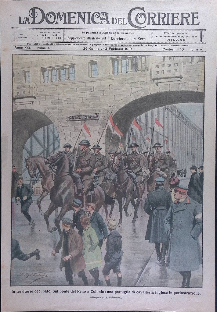 Copertina Domenica del Corriere nr. 4 del 1919 Ponte sul …