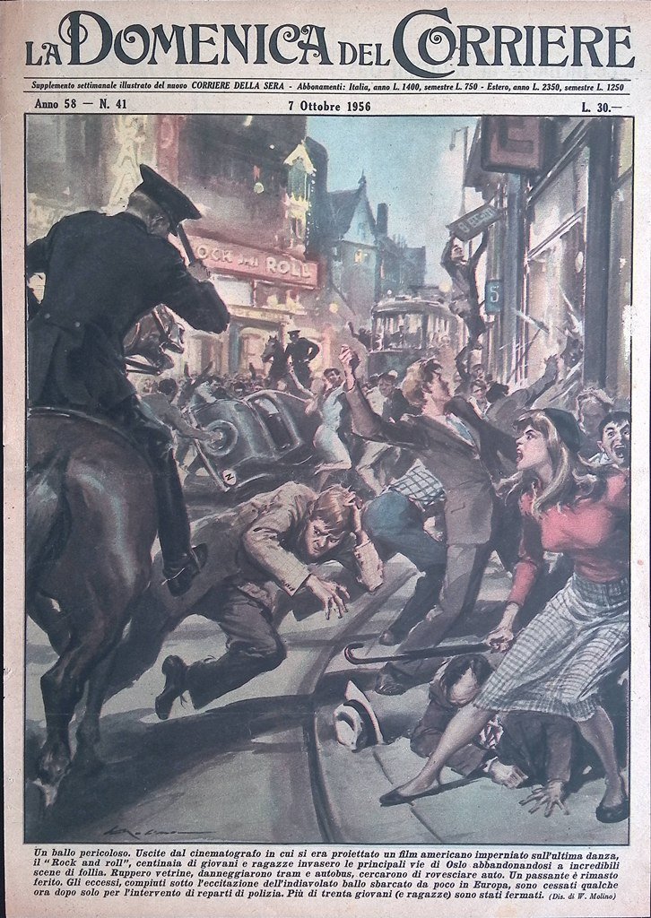 Copertina Domenica del Corriere nr. 41 del 1956 Rock and …