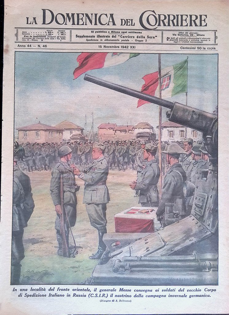 Copertina Domenica del Corriere nr. 46 del 1942 WW2 Messe …
