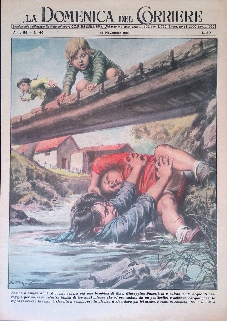 Copertina Domenica del Corriere nr. 46 del 1953 Giuseppina Pasetti …