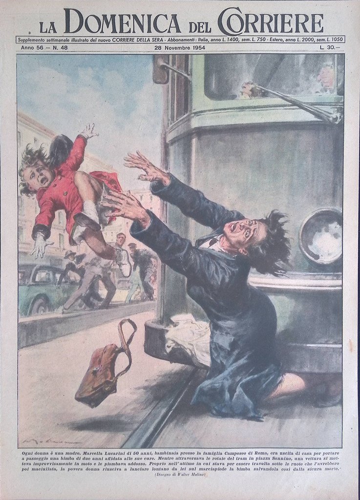 Copertina Domenica del Corriere nr. 48 del 1954 Sacrificio di …