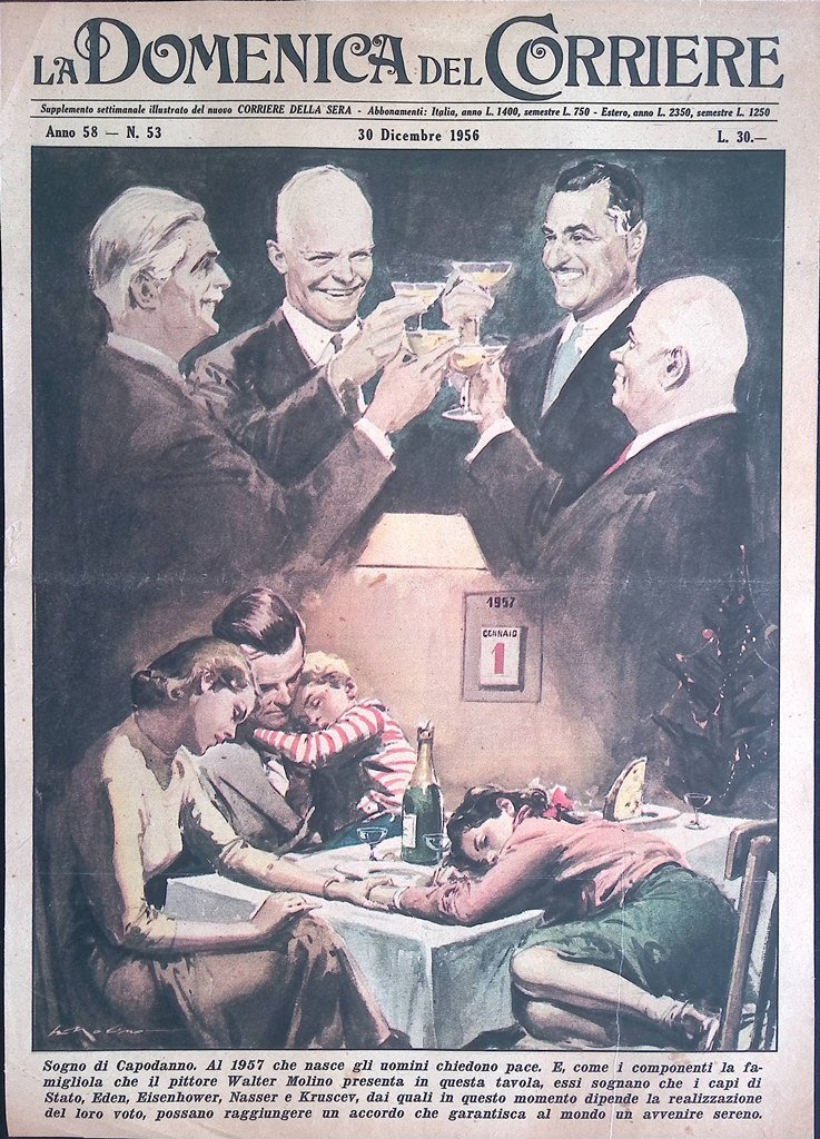 Copertina Domenica del Corriere nr. 53 del 1956 Sogno Capodanno …