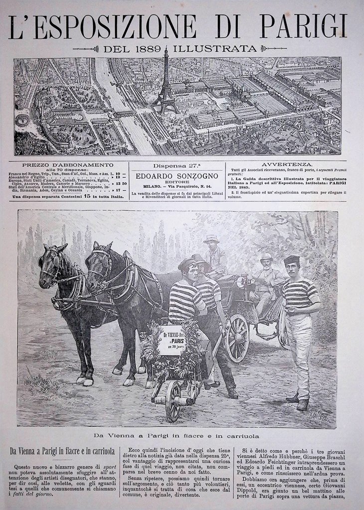 Copertina Esposizione di Parigi nr. 27 del 1889 Vienna a …