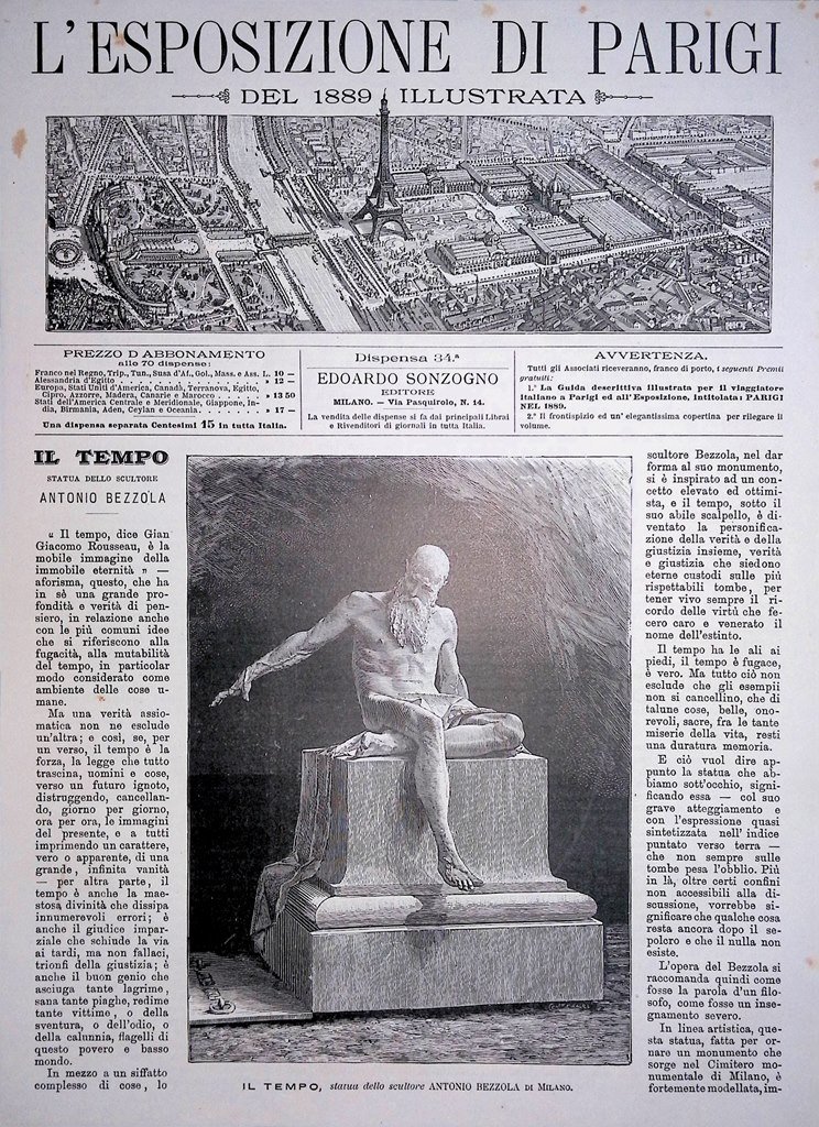 Copertina Esposizione di Parigi nr. 34 del 1889 Il tempo …