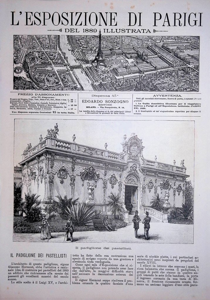 Copertina Esposizione di Parigi nr. 45 del 1889 Il padiglione …