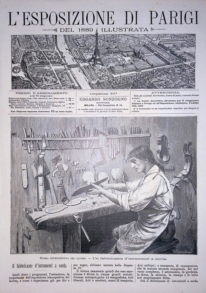 Copertina Esposizione di Parigi nr. 46 del 1889 Fabbricante Strumenti …