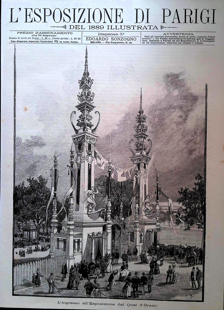 Copertina Esposizione di Parigi nr. 5 del 1889 Ingresso Esposizione …