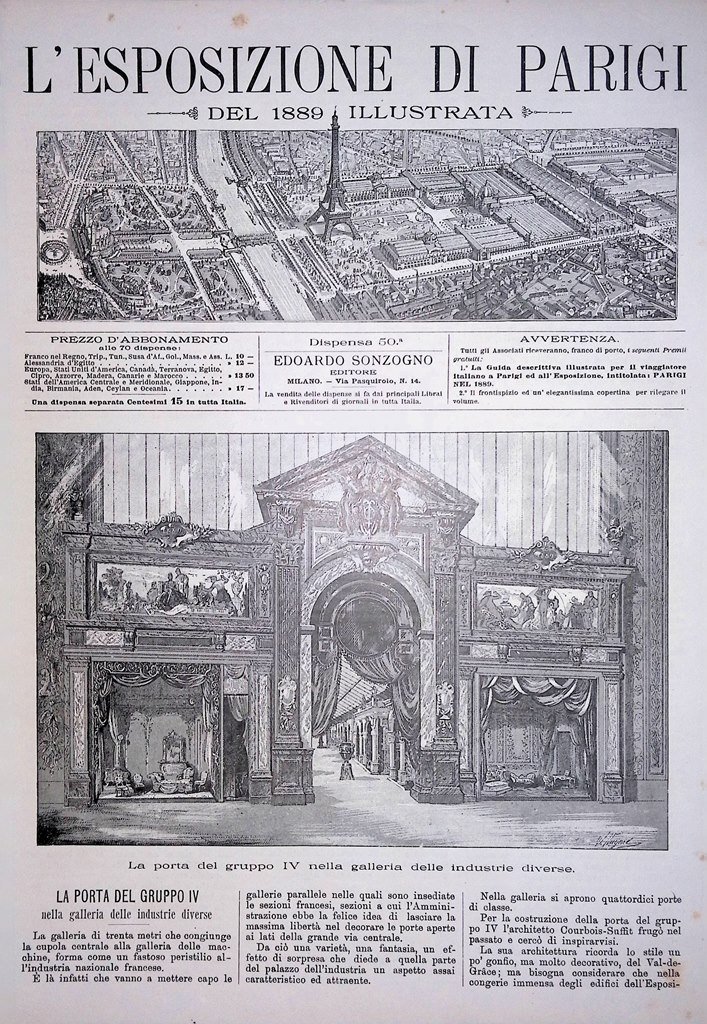 Copertina Esposizione di Parigi nr. 50 del 1889 I sudanesi …