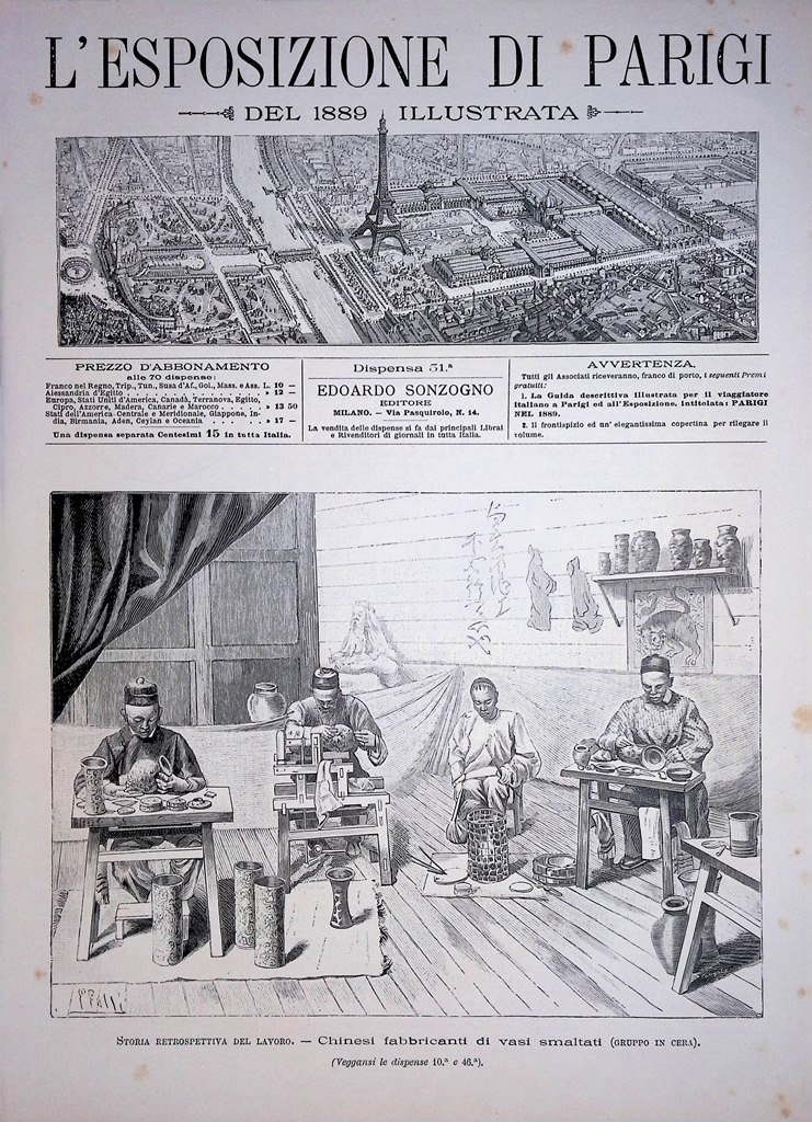 Copertina Esposizione di Parigi nr. 51 del 1889 Cinesi Fabbricanti …