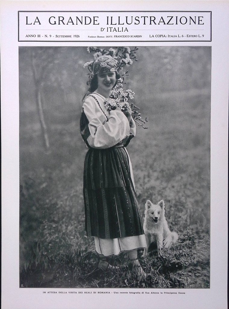Copertina Grande Illustrazione d'Italia nr. 9 del 1926 Reali Ileana …