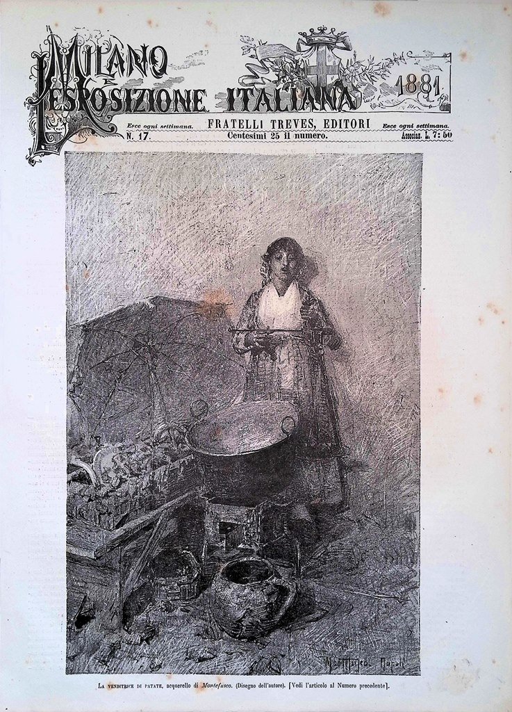 Copertina Milano Esposizione Italiana nr. 17 del 1881 Venditrice di …