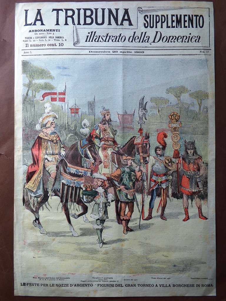 Copertina Tribuna Illustrata nr. 17 del 1893 Feste Nozze Argento …