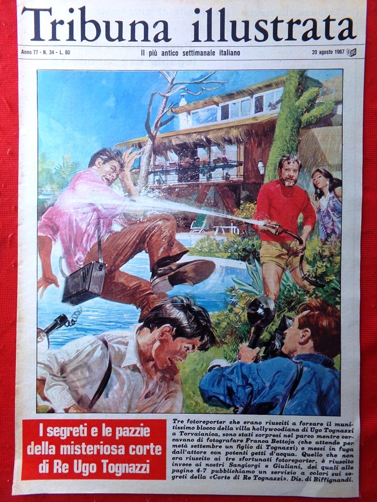 Copertina Tribuna Illustrata nr. 34 del 1967 Ugo Tognazzi Reporter …