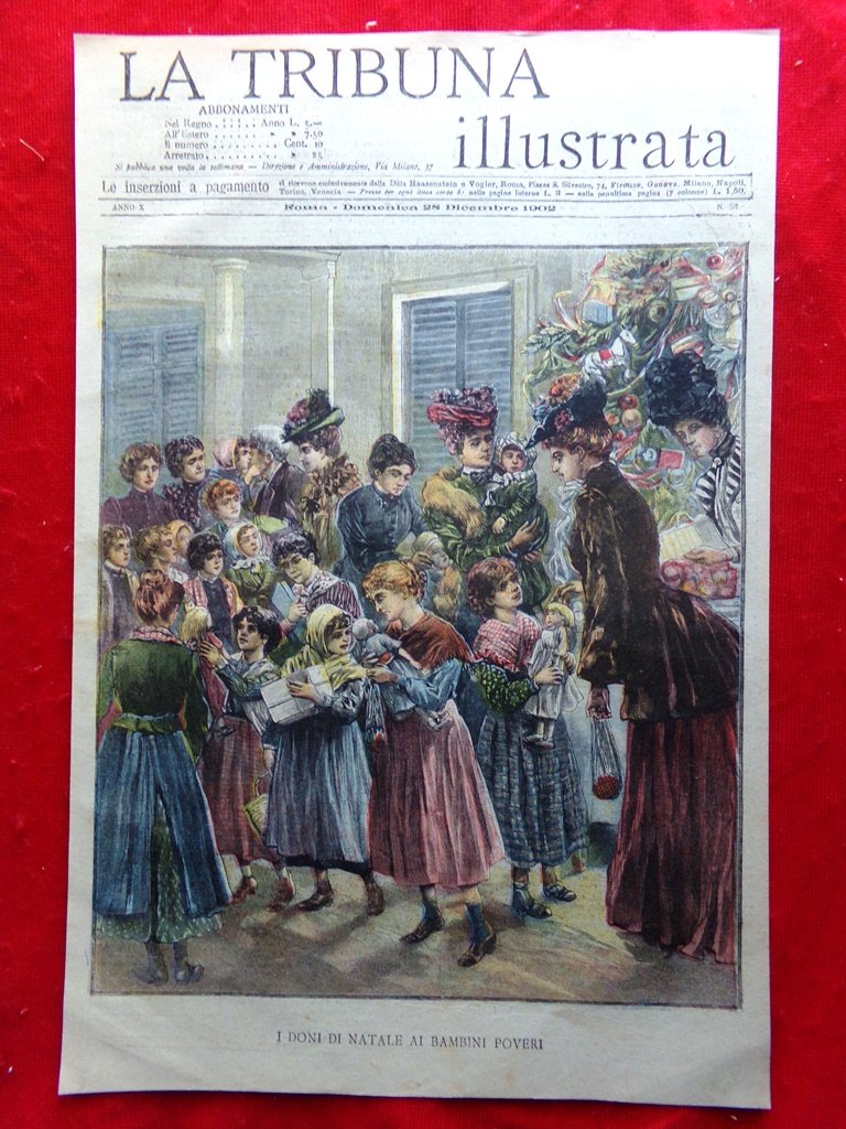 Copertina Tribuna Illustrata nr. 52 del 1902 Doni di Natale …