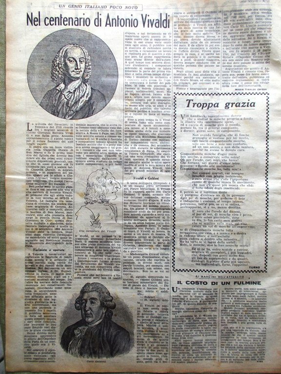 Corriere dei Piccoli 10 Agosto 1941 Antonio Vivaldi Pin Focoso …