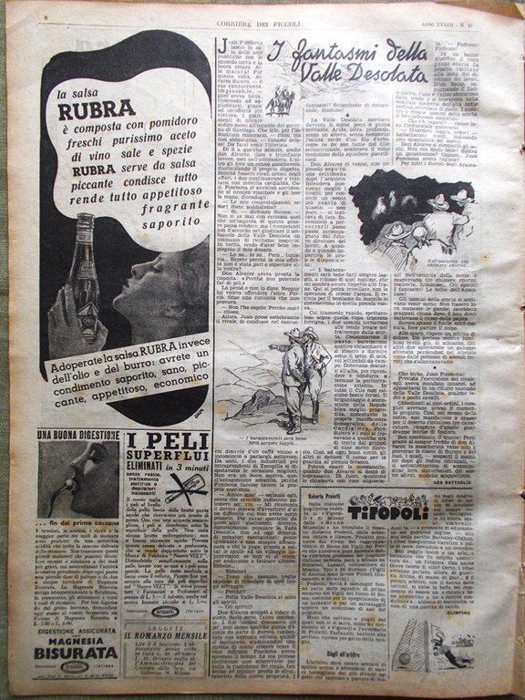 Corriere dei Piccoli 12 Ottobre 1941 Zanzare Fantasmi Sparadan Fiori …