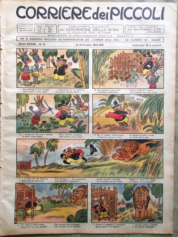 Corriere dei Piccoli 14 Settembre 1941 Fantasma Morandi Cappa Secondi … | Immagine Gallery 1