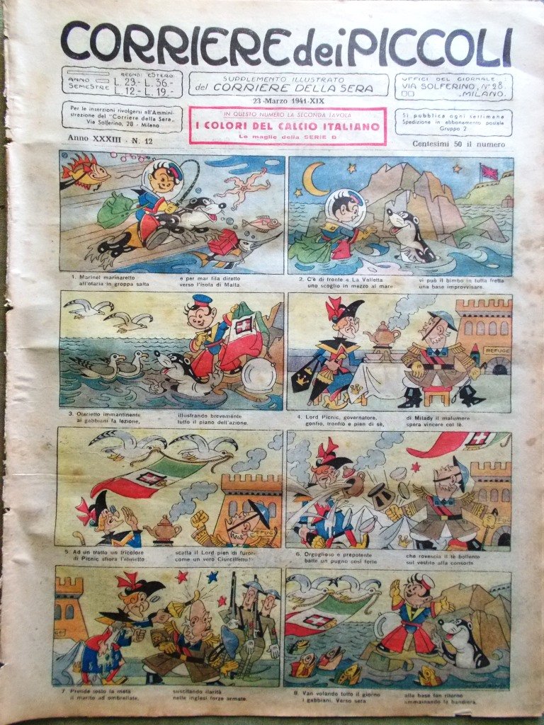 Corriere dei Piccoli 23 Marzo 1941 Radium Fanfaron Invenzione Stoppa …