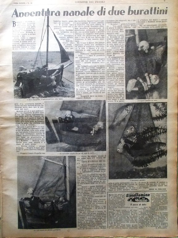 Corriere dei Piccoli 27 Luglio 1941 Burattini Aquila Romana Calciatori …