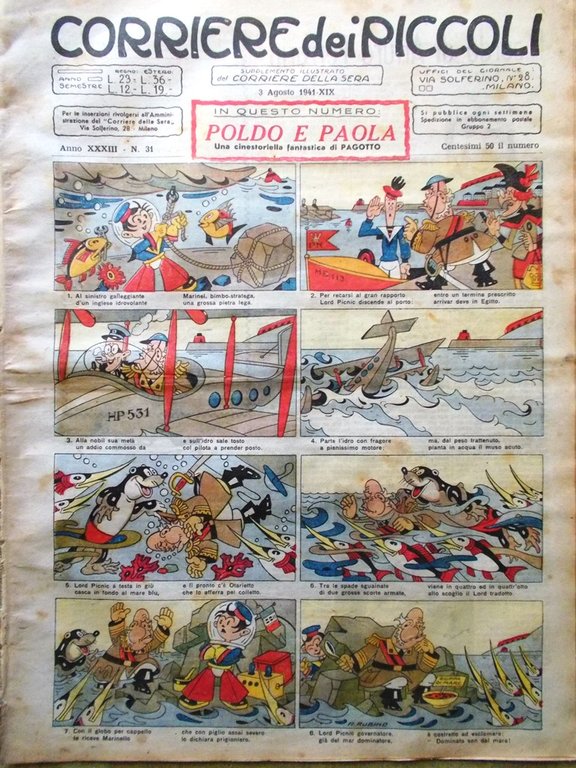 Corriere dei Piccoli 3 Agosto 1941 Morte Arturo Ferrarin Televisione … | Immagine Gallery 1