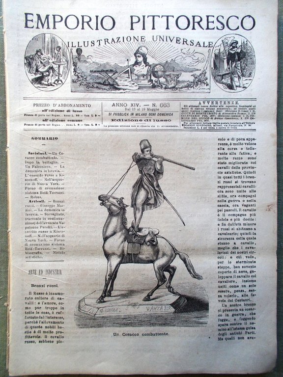 Emporio Pittoresco del 13 Maggio 1877 Giuseppe Mazzini Forno Crematorio … | Immagine Gallery 1