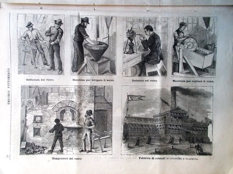 Emporio Pittoresco del 15 Luglio 1877 Lavorazione del Vetro Fortezza …