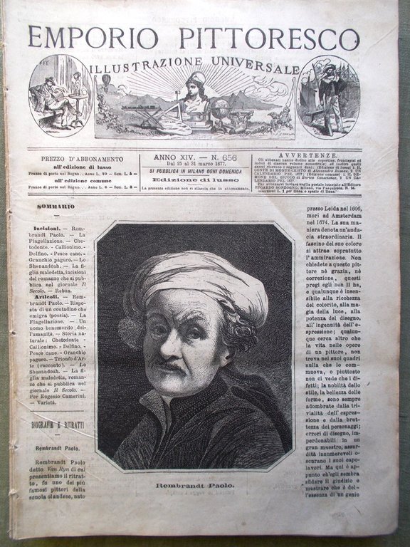 Emporio Pittoresco del 25 Marzo 1877 Rembrandt Shenandoah Camerini Natura … | Immagine Gallery 1