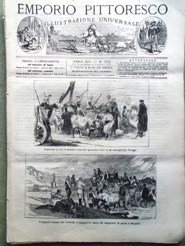 Emporio Pittoresco del 30 Settembre 1877 Fiammiferi Thiers Acquario di …