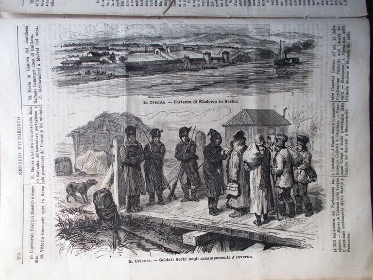 Emporio Pittoresco del 4 Marzo 1877 Battello a Vapore Oriente …