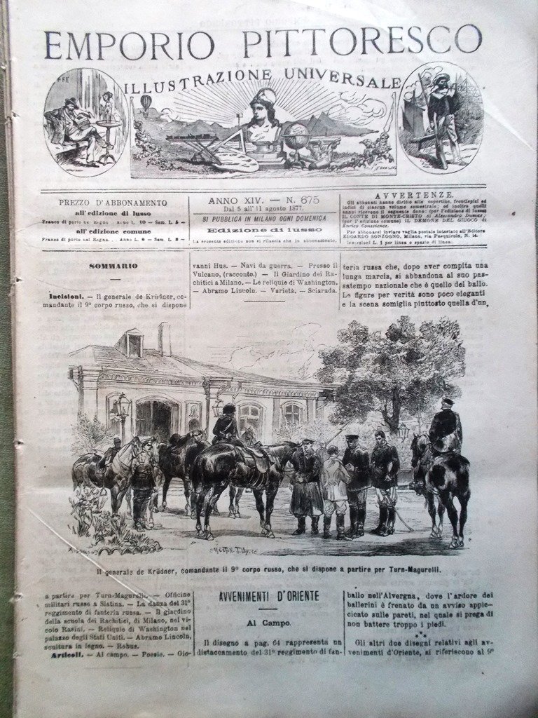 Emporio Pittoresco del 5 Agosto 1877 Istituto Rachitici Milano Washington …