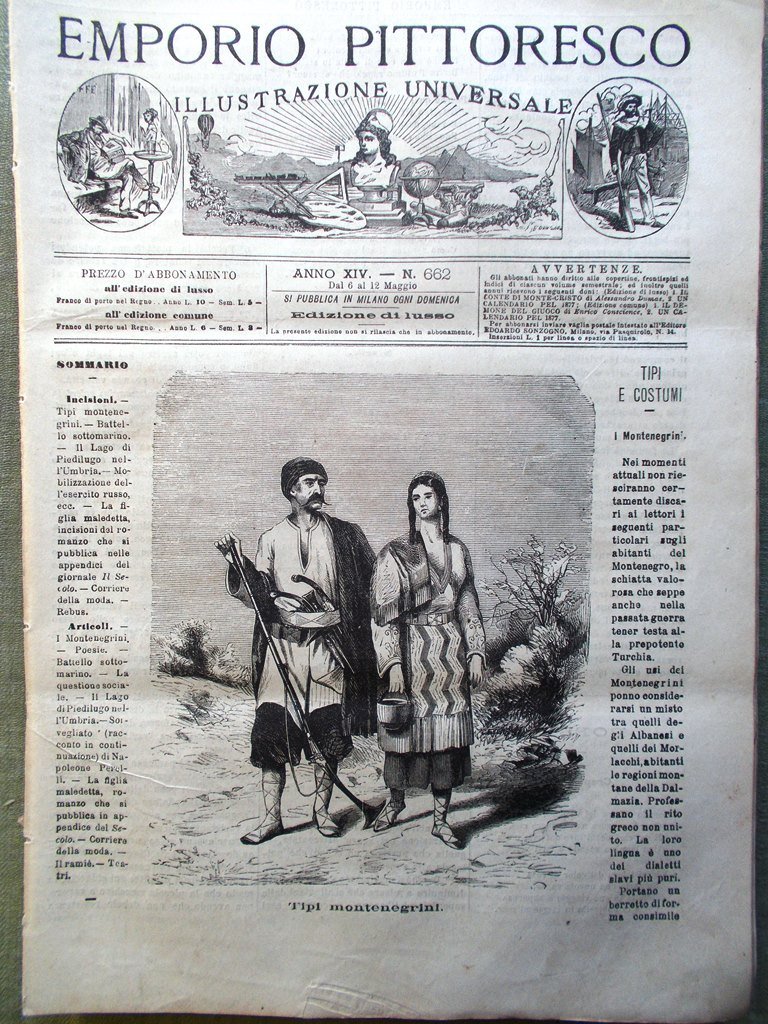 Emporio Pittoresco del 6 Maggio 1877 Lago Piedilungo Ramiè Esercito …
