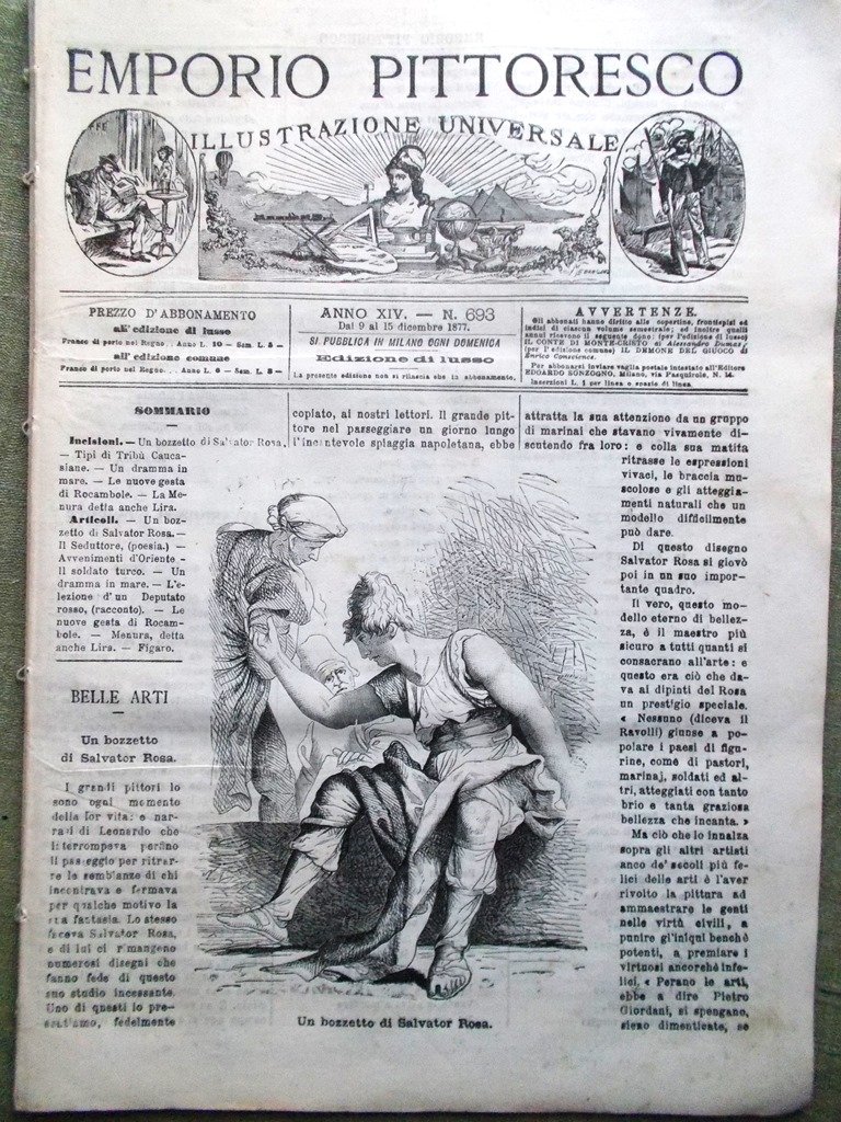 Emporio Pittoresco del 9 Dicembre 1877 Tribù Caucasiche Menura Figaro …