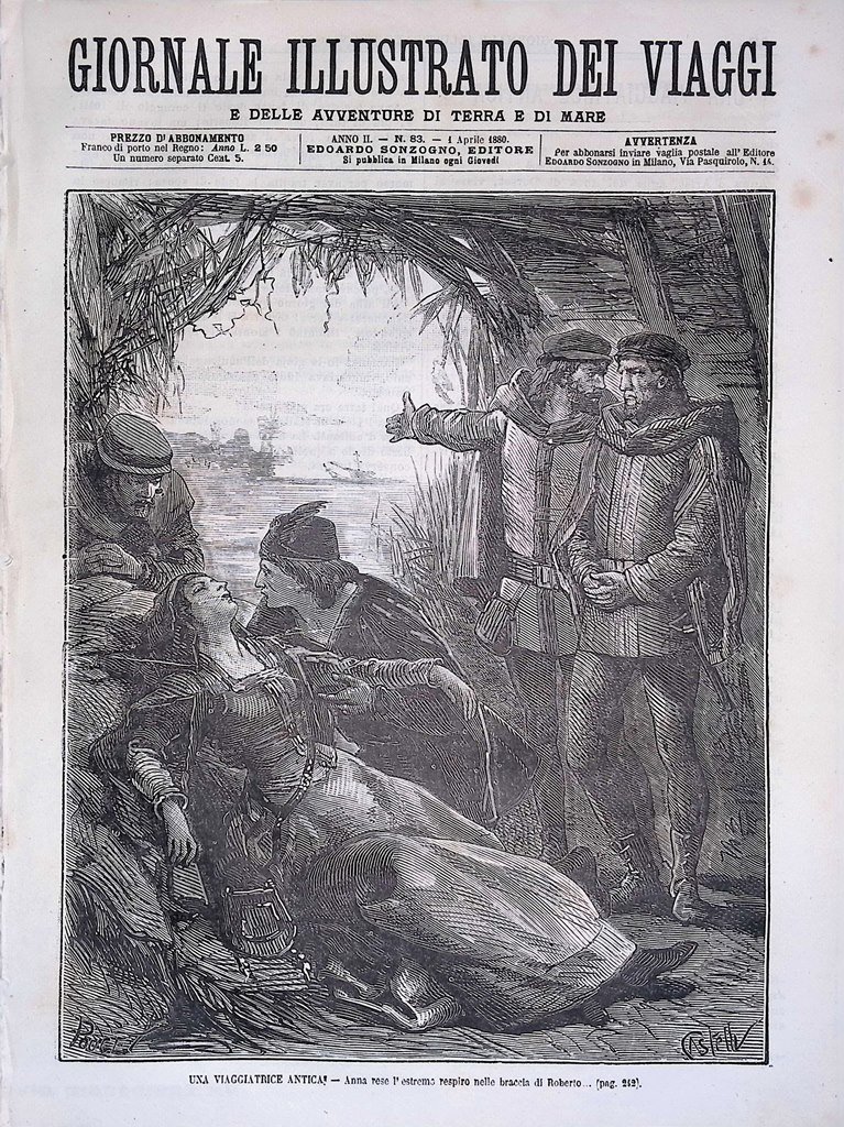 Giornale Illustrato dei Viaggi 1 Aprile 1880 Viaggiatrice Pescicani Tenente …