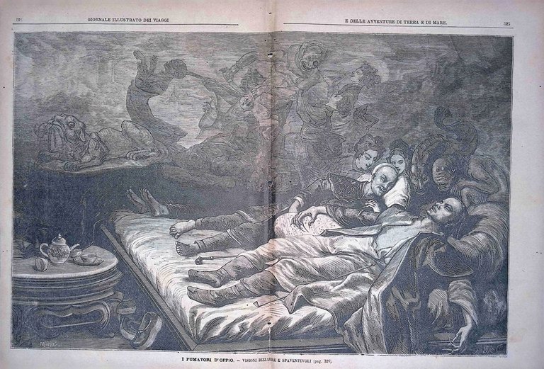 Giornale Illustrato dei Viaggi 10 Giugno 1880 Fumatori di Oppio …