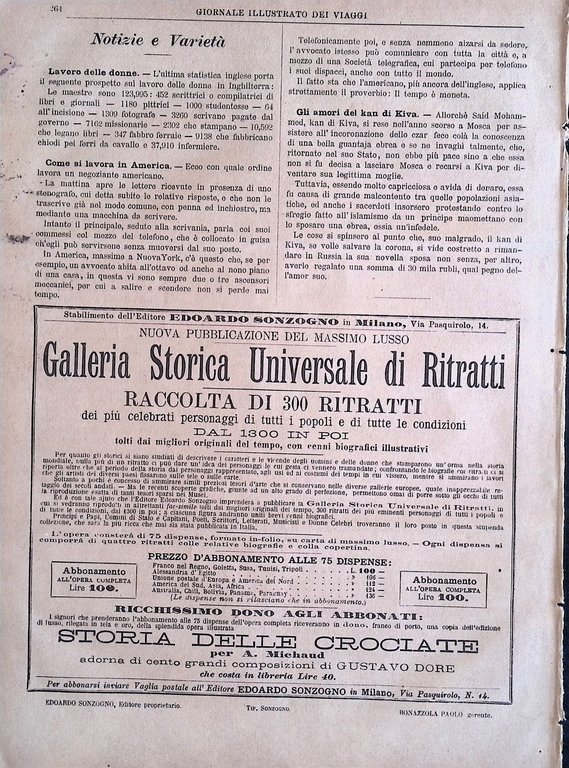 Giornale Illustrato dei Viaggi 16 Aprile 1885 Diamanti di Louis-Henri …