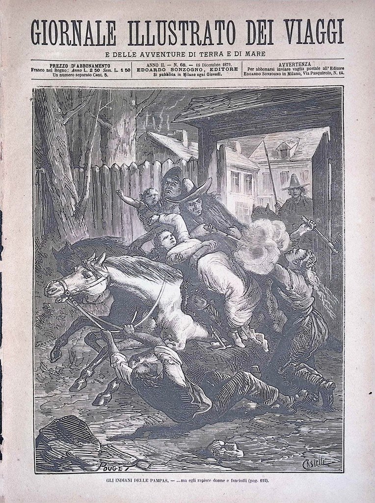 Giornale Illustrato dei Viaggi 18 Dicembre 1879 Indiani Pampas Vega …