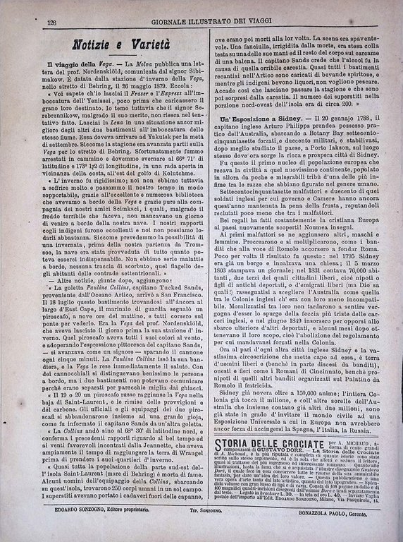 Giornale Illustrato dei Viaggi 18 Dicembre 1879 Indiani Pampas Vega …