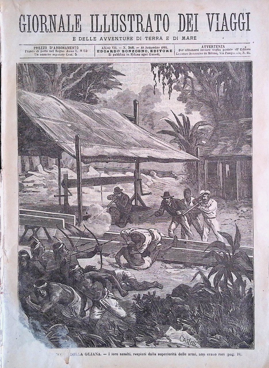 Giornale Illustrato dei Viaggi 18 Settembre 1884 Miniere Guyana Pompieri …