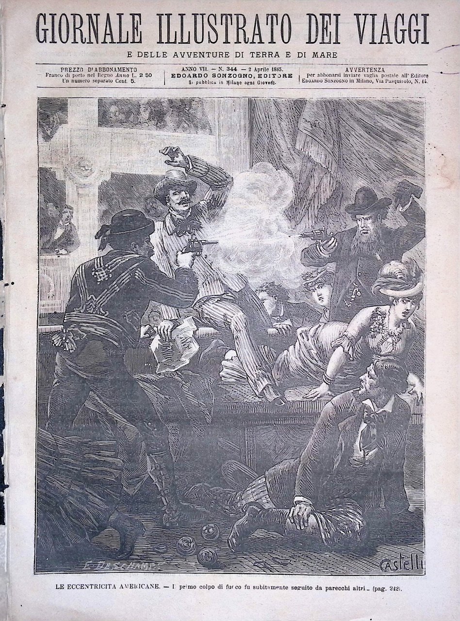 Giornale Illustrato dei Viaggi 2 Aprile 1885 Eccentricità Americane Canale …