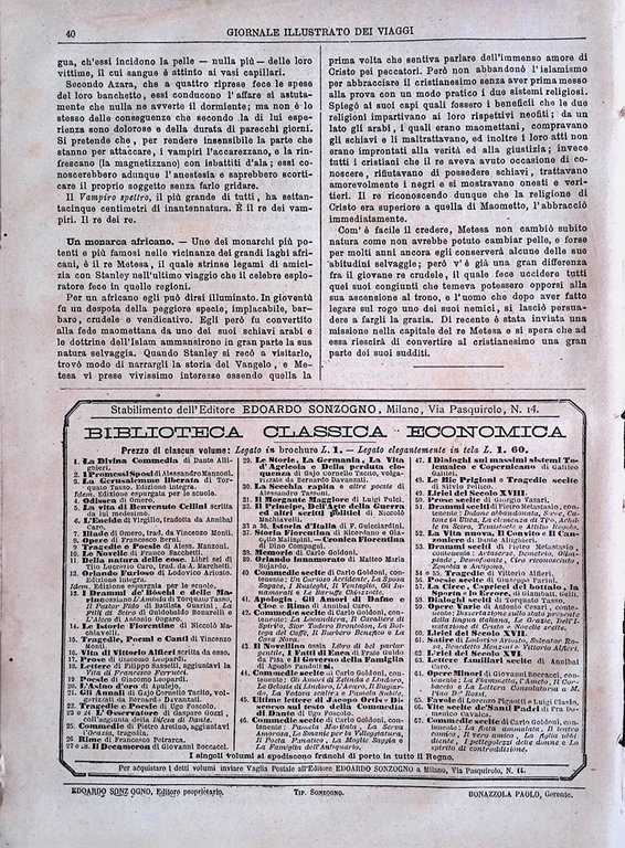 Giornale Illustrato dei Viaggi 2 Ottobre 1879 Indiani Gran Chaco …