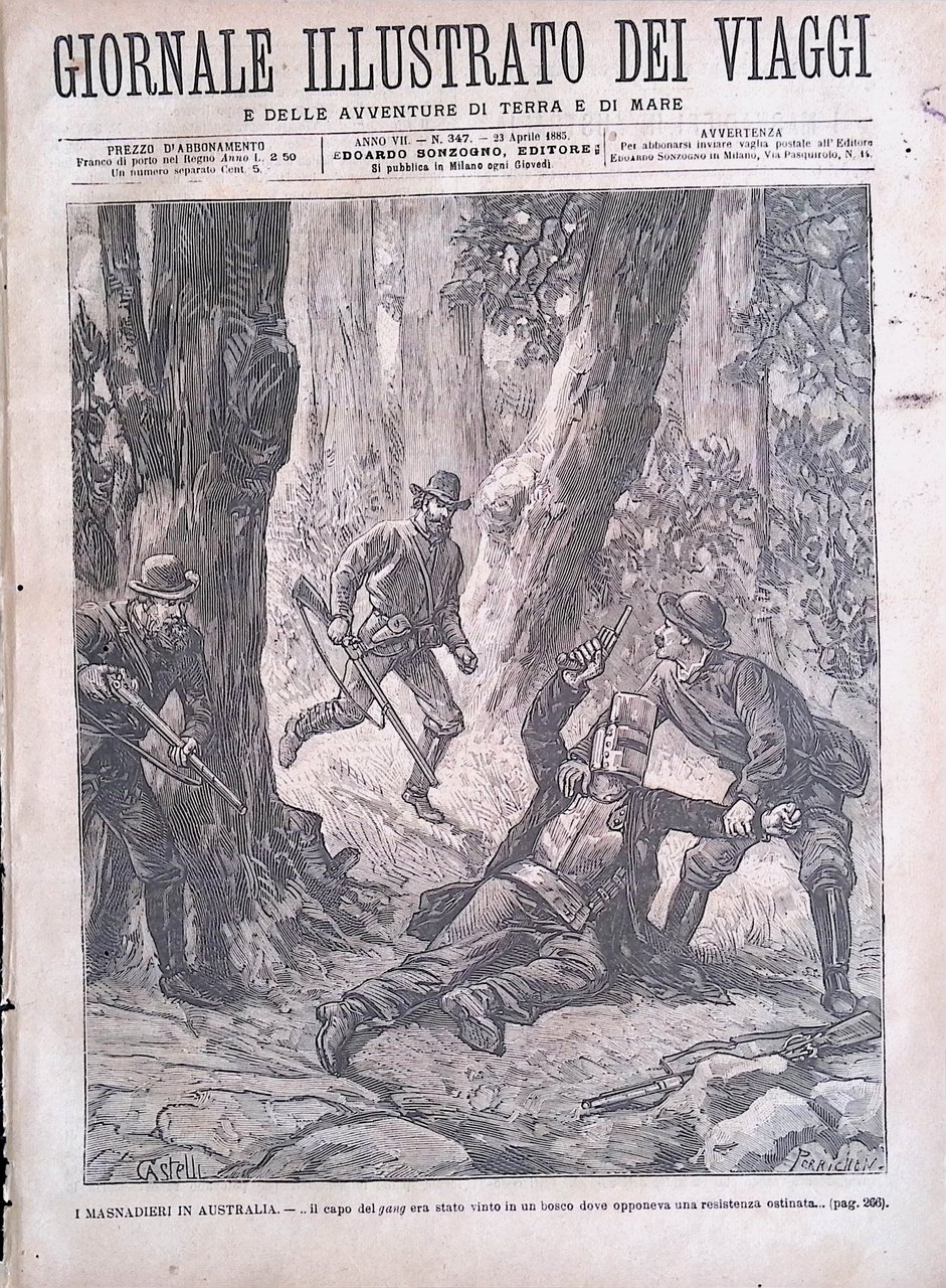 Giornale Illustrato dei Viaggi 23 Aprile 1885 Masnadieri in Australia …