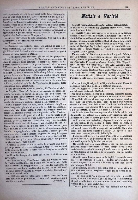 Giornale Illustrato dei Viaggi 27 Maggio 1880 Giffard Zambeccari Afgani …