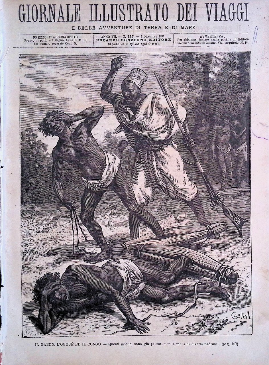 Giornale Illustrato dei Viaggi 4 Dicembre 1884 Gabon Ogouè Congo …