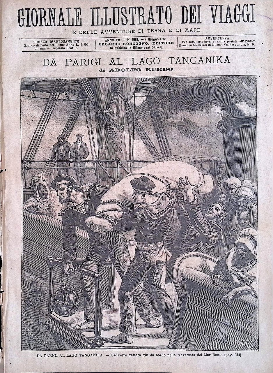 Giornale Illustrato dei Viaggi 4 Giugno 1885 Parigi Tanganika Burdo …