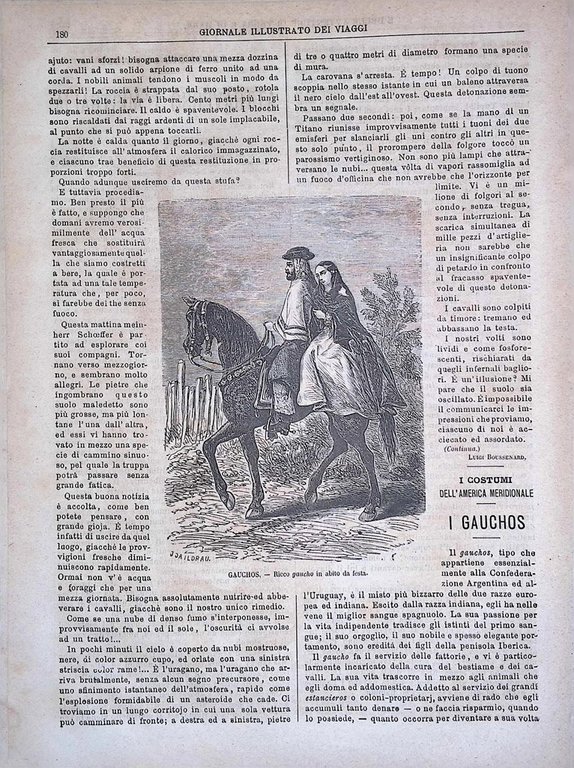 Giornale Illustrato dei Viaggi 5 Febbraio 1880 Gauchos Pescatori Belve …